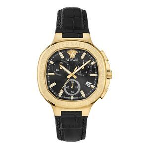 Versace V-Chrono Square Leather Watch Womens